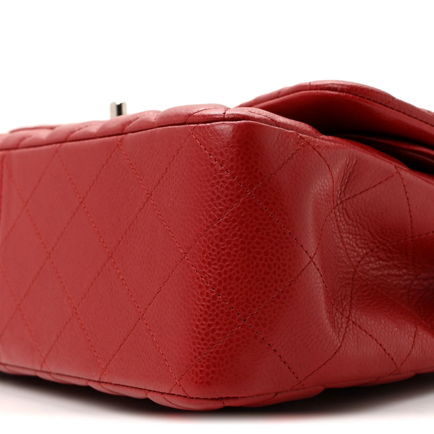 Caviar Quilted Jumbo Double Flap Dark Red - Image 28