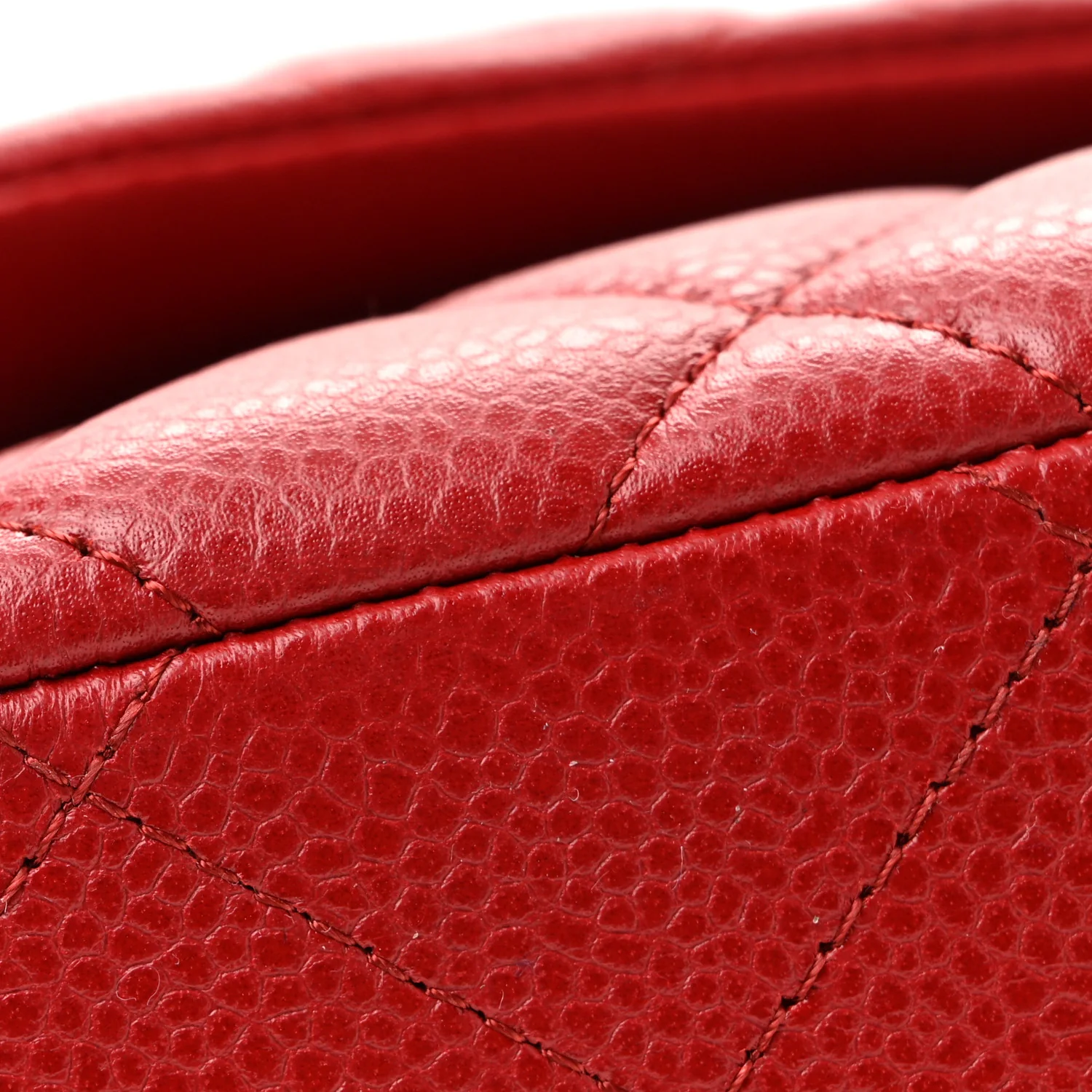 Caviar Quilted Jumbo Double Flap Dark Red - Image 30