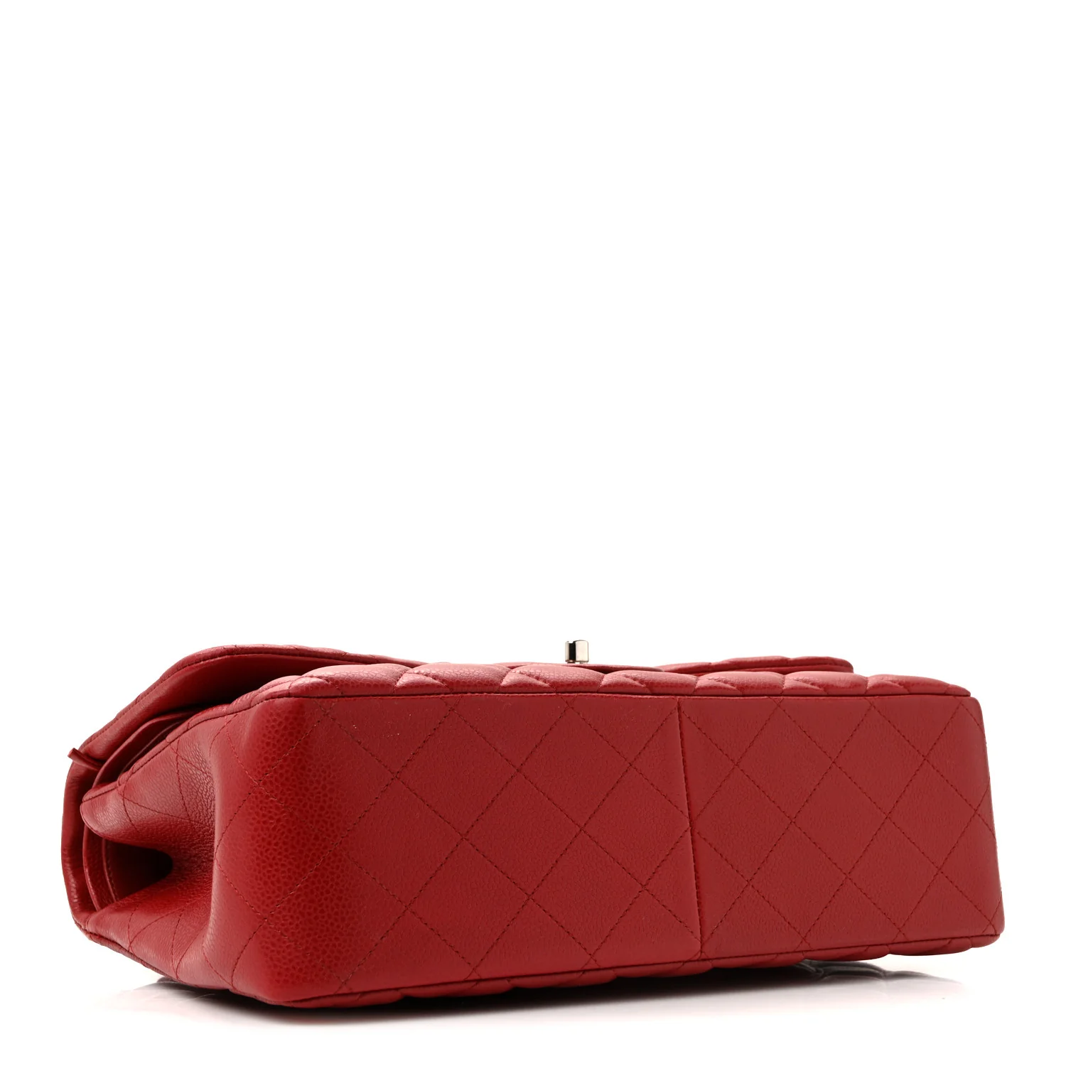 Caviar Quilted Jumbo Double Flap Dark Red - Image 9