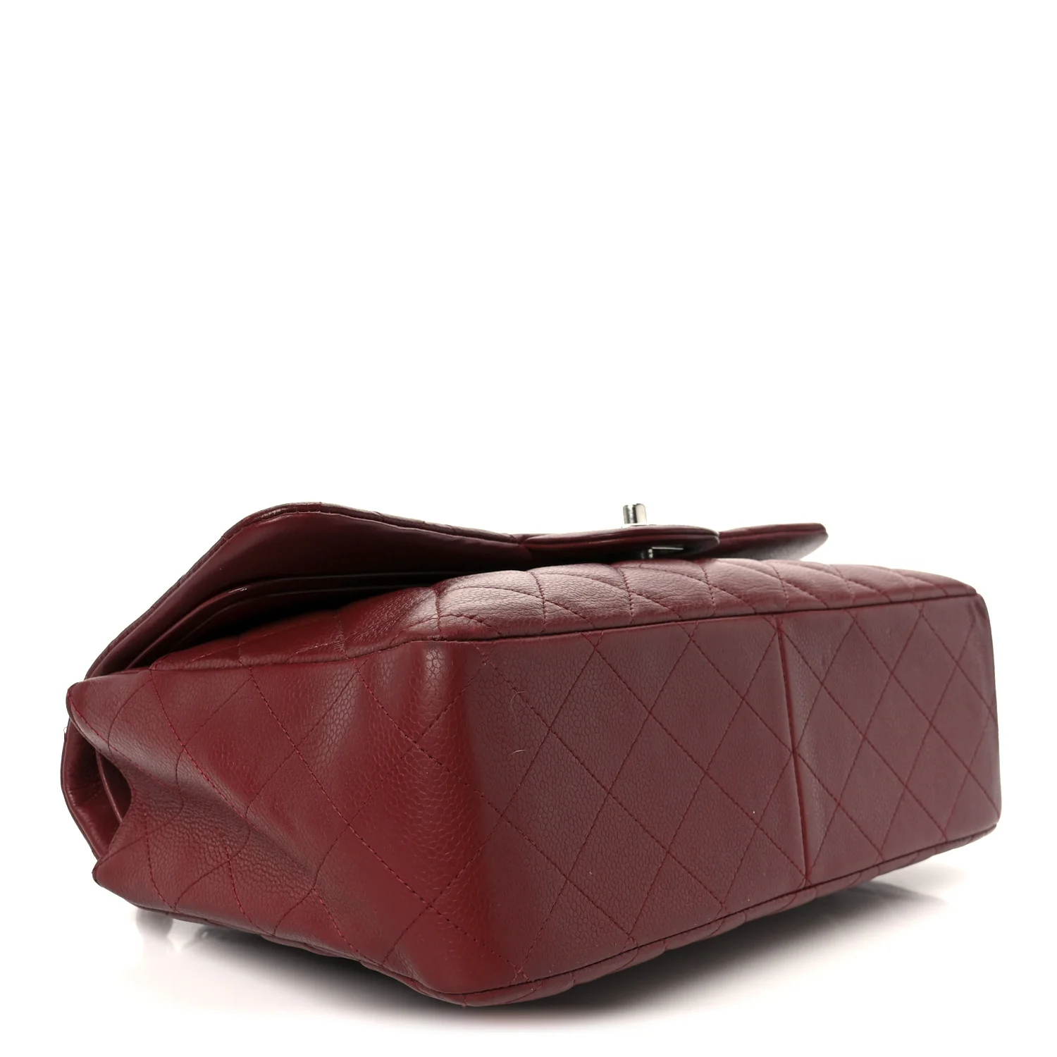 Caviar Quilted Jumbo Double Flap Dark Red - Image 4