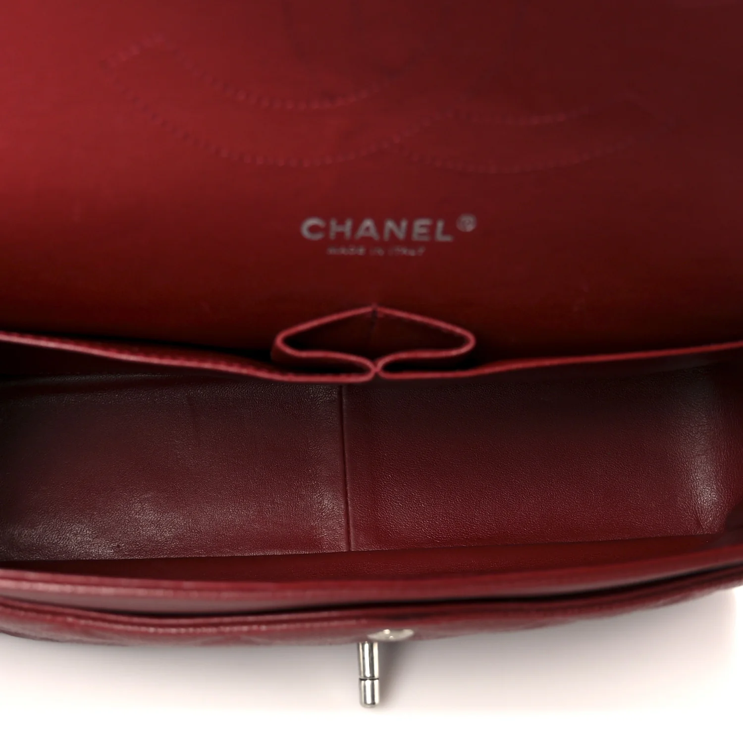 Caviar Quilted Jumbo Double Flap Dark Red - Image 5