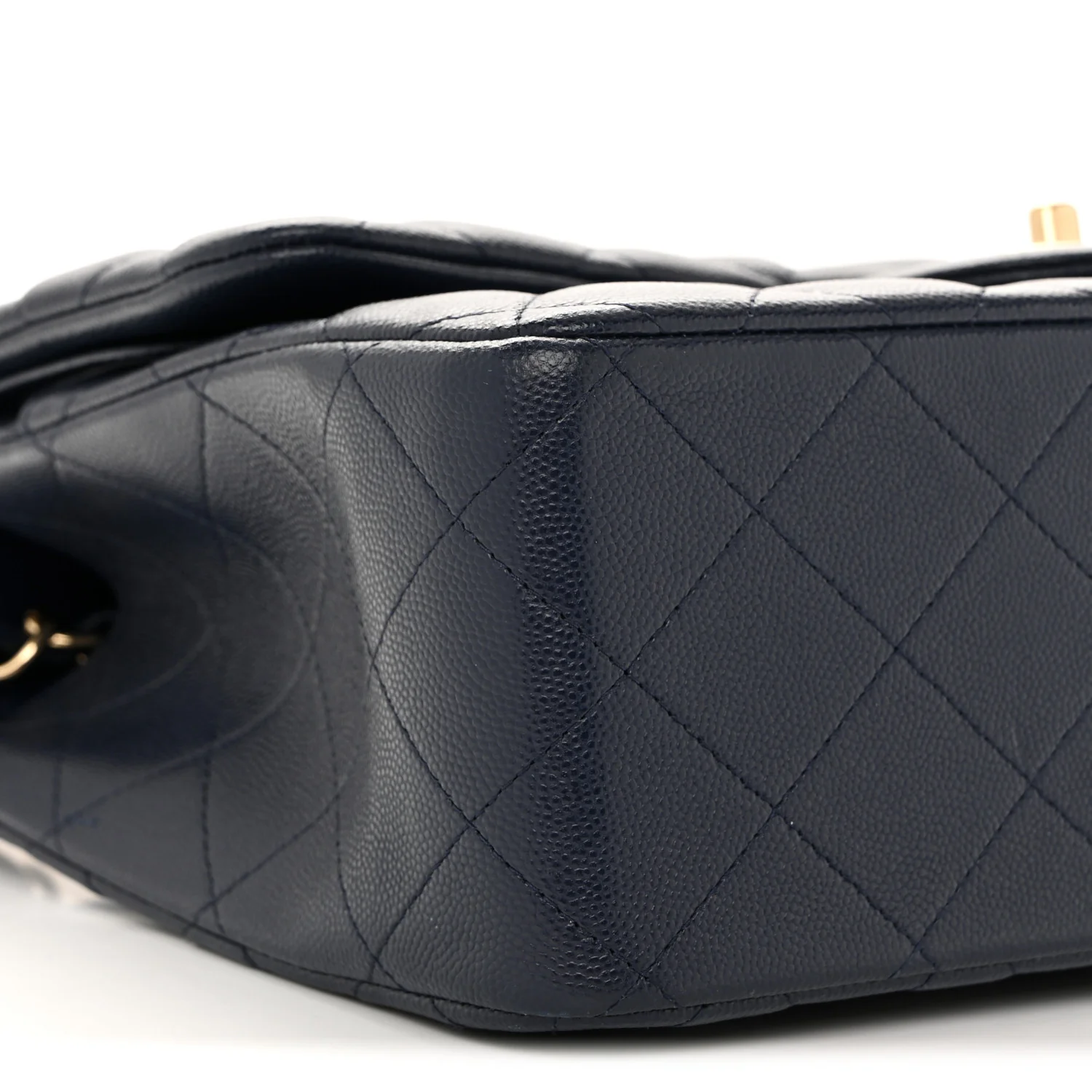 Caviar Quilted Jumbo Double Flap Navy Blue - Image 9