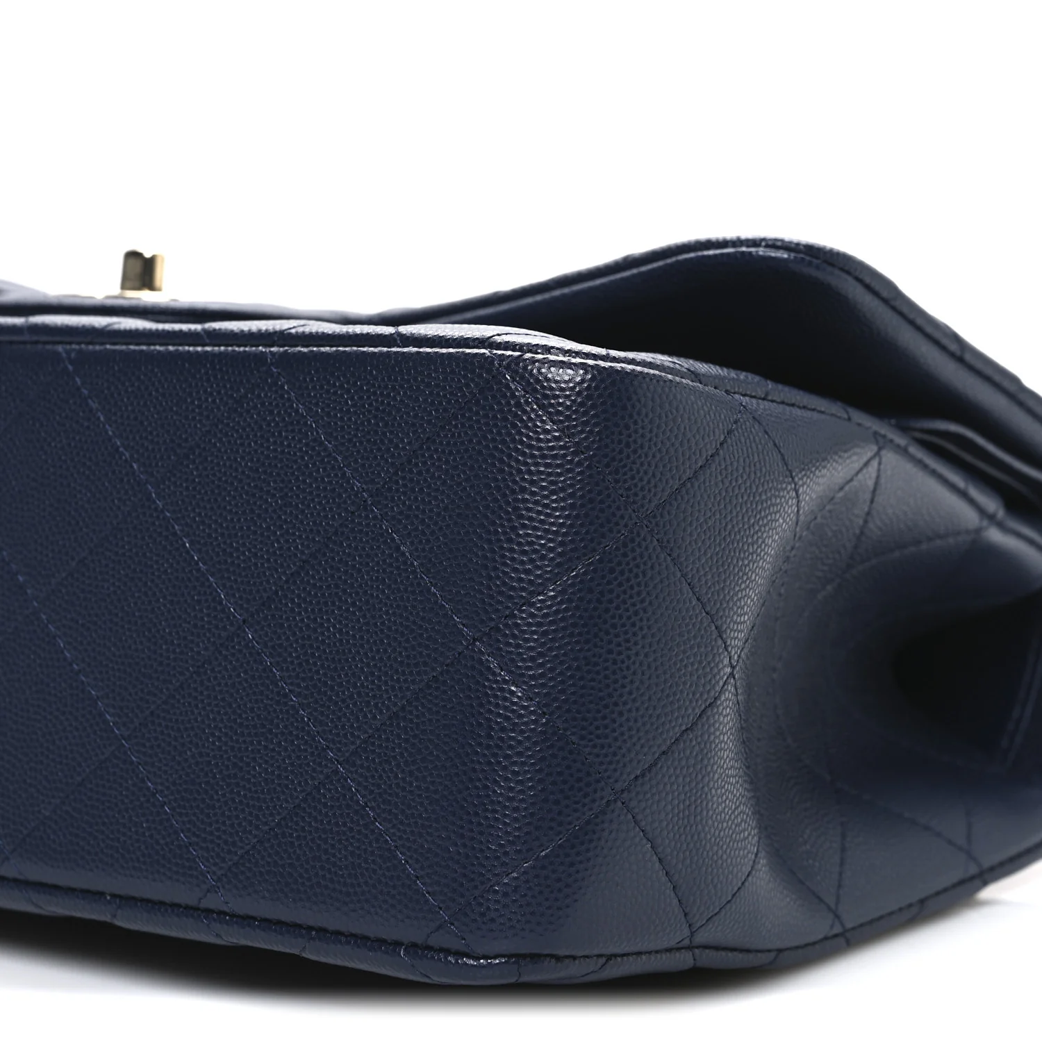 Caviar Quilted Jumbo Double Flap Navy Blue - Image 10