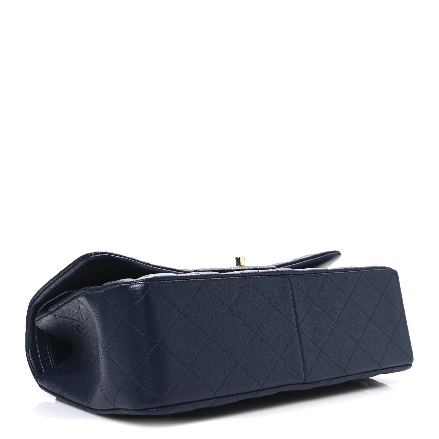 Caviar Quilted Jumbo Double Flap Navy Blue - Image 4