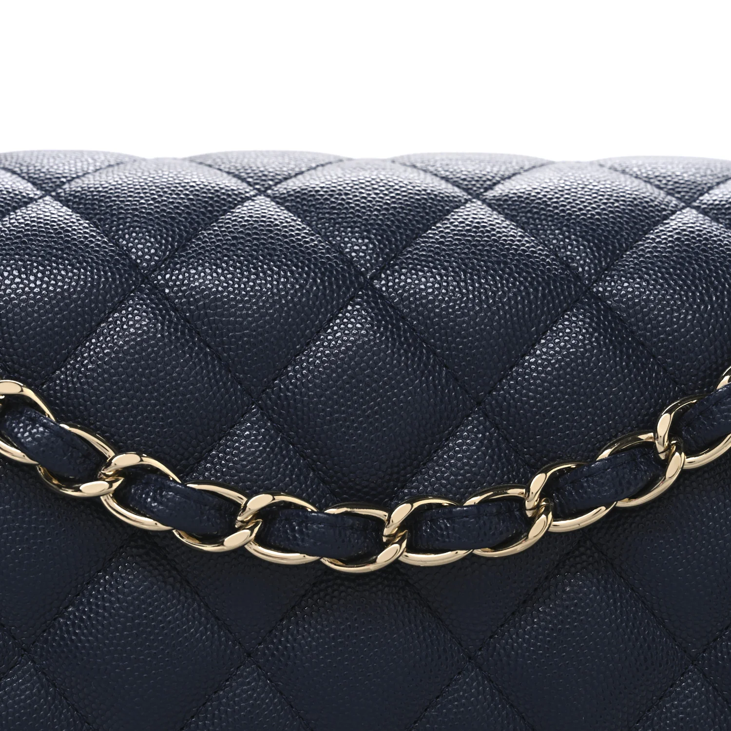Caviar Quilted Jumbo Double Flap Navy Blue - Image 8