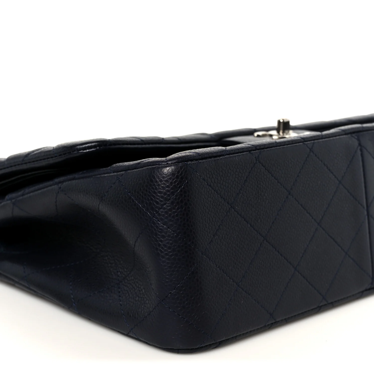 Caviar Quilted Jumbo Double Flap Navy Blue - Image 10