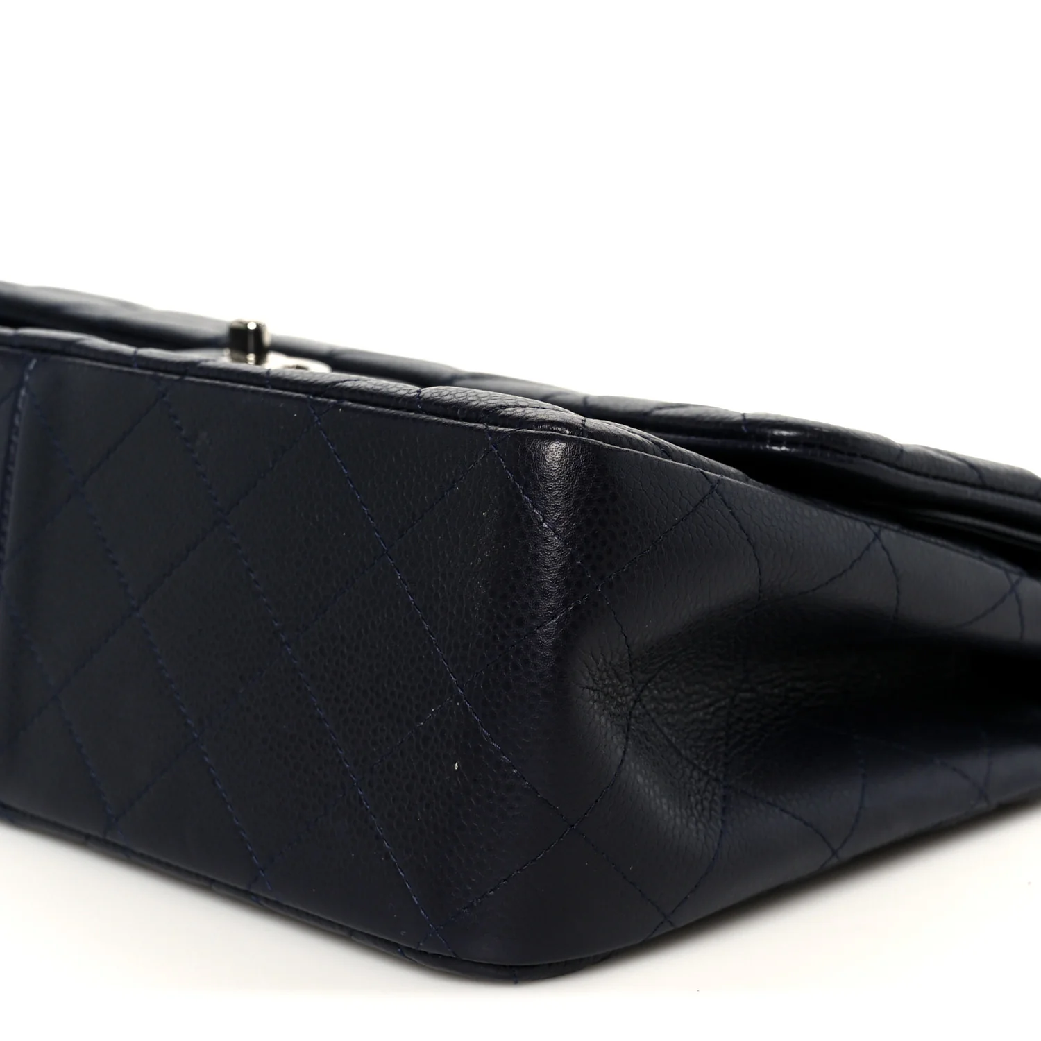 Caviar Quilted Jumbo Double Flap Navy Blue - Image 11