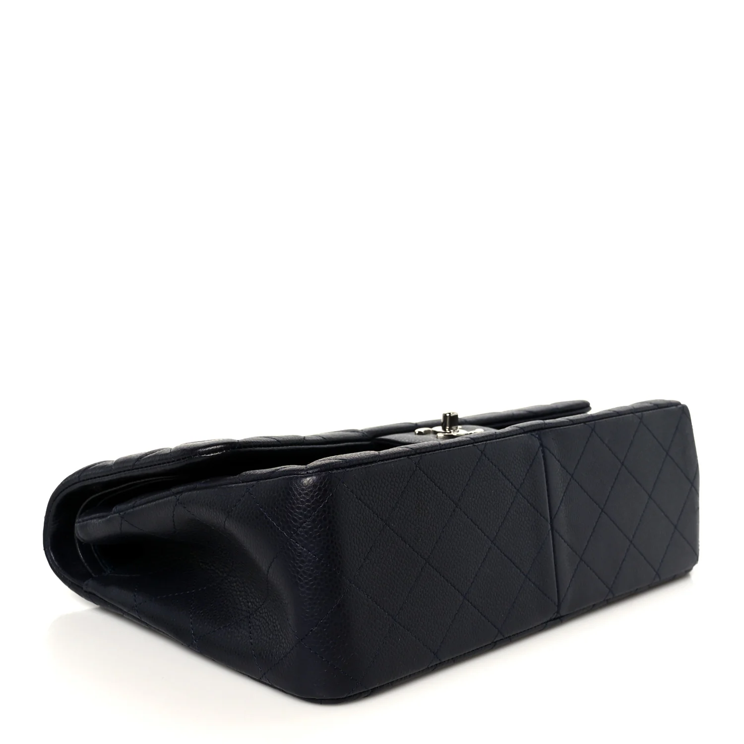 Caviar Quilted Jumbo Double Flap Navy Blue - Image 4