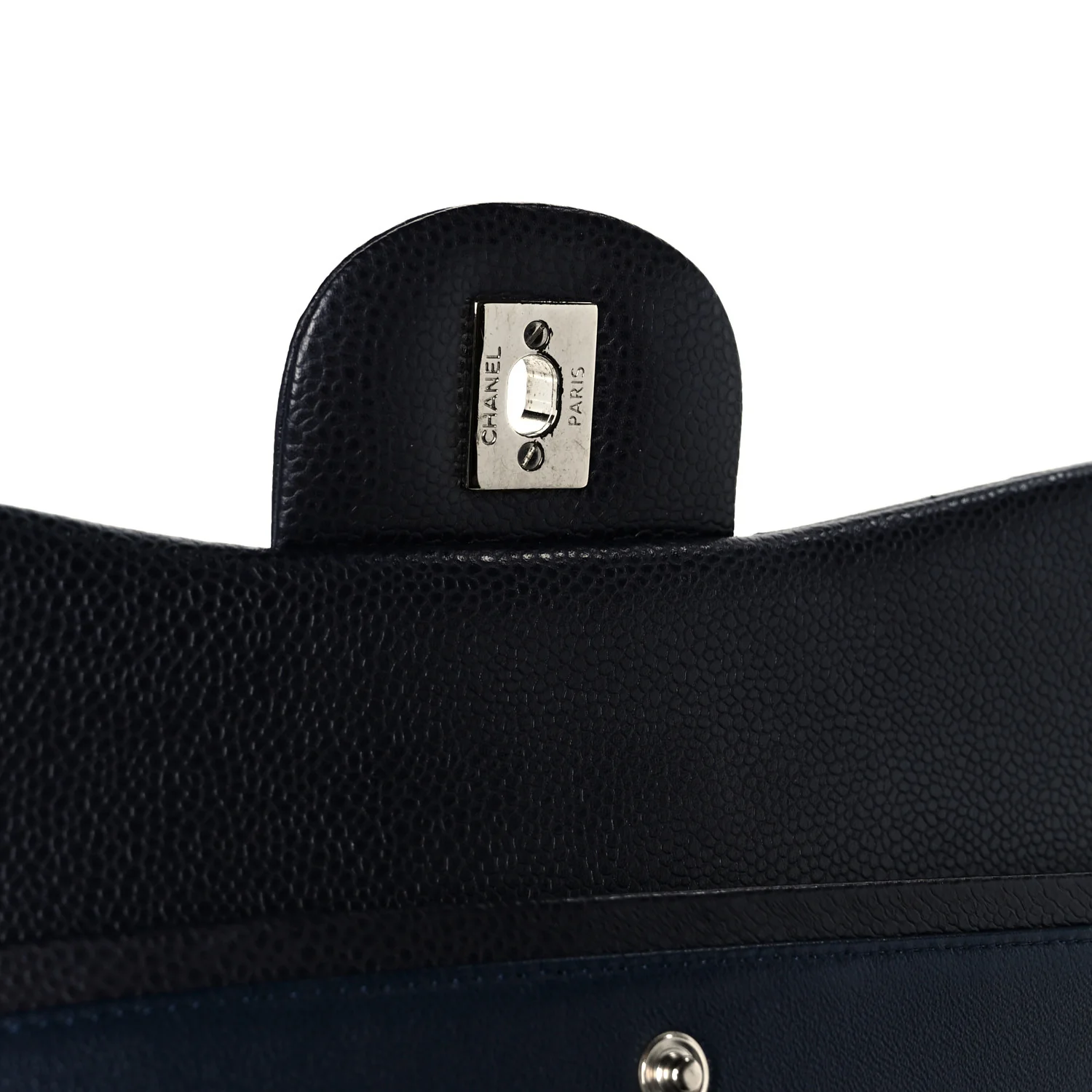 Caviar Quilted Jumbo Double Flap Navy Blue - Image 7