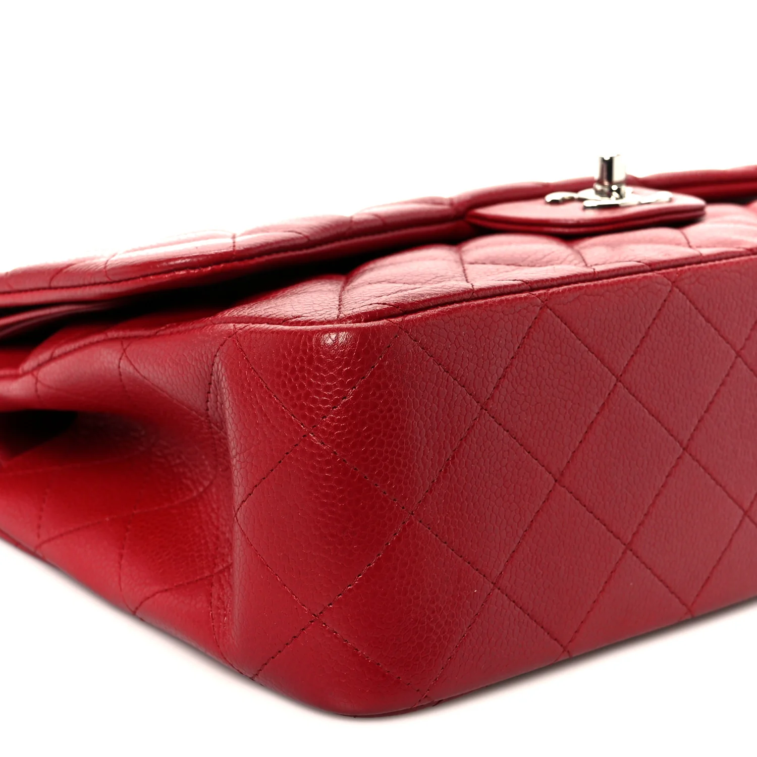 Caviar Quilted Jumbo Double Flap Red - Image 10