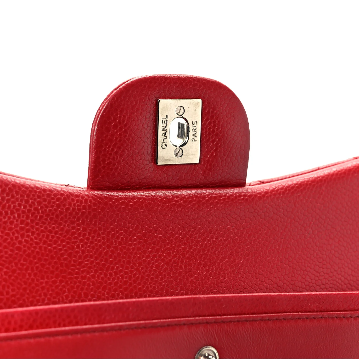 Caviar Quilted Jumbo Double Flap Red - Image 7
