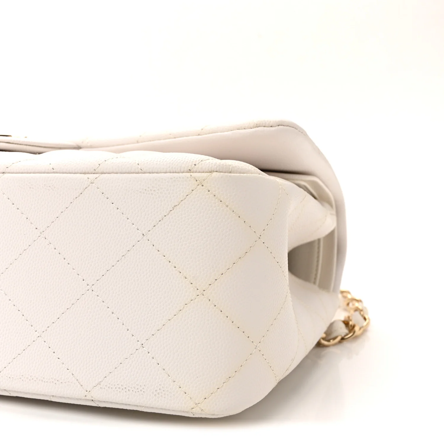 Caviar Quilted Jumbo Double Flap White - Image 10