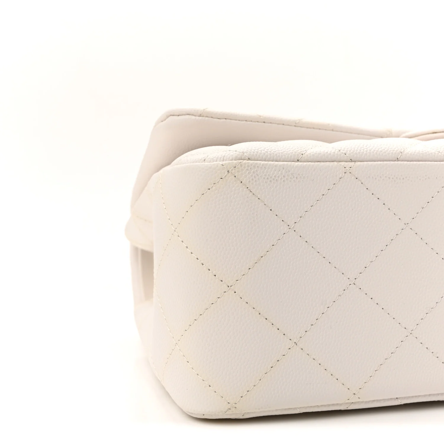 Caviar Quilted Jumbo Double Flap White - Image 9