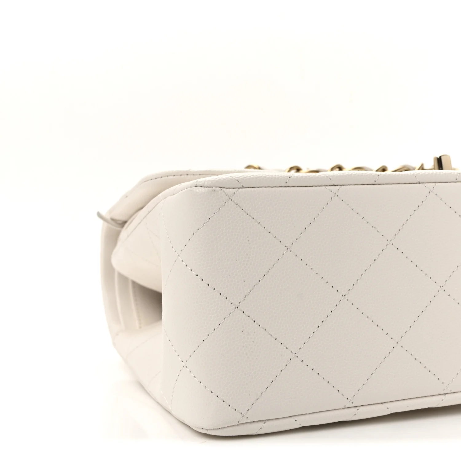 Caviar Quilted Jumbo Double Flap White - Image 9