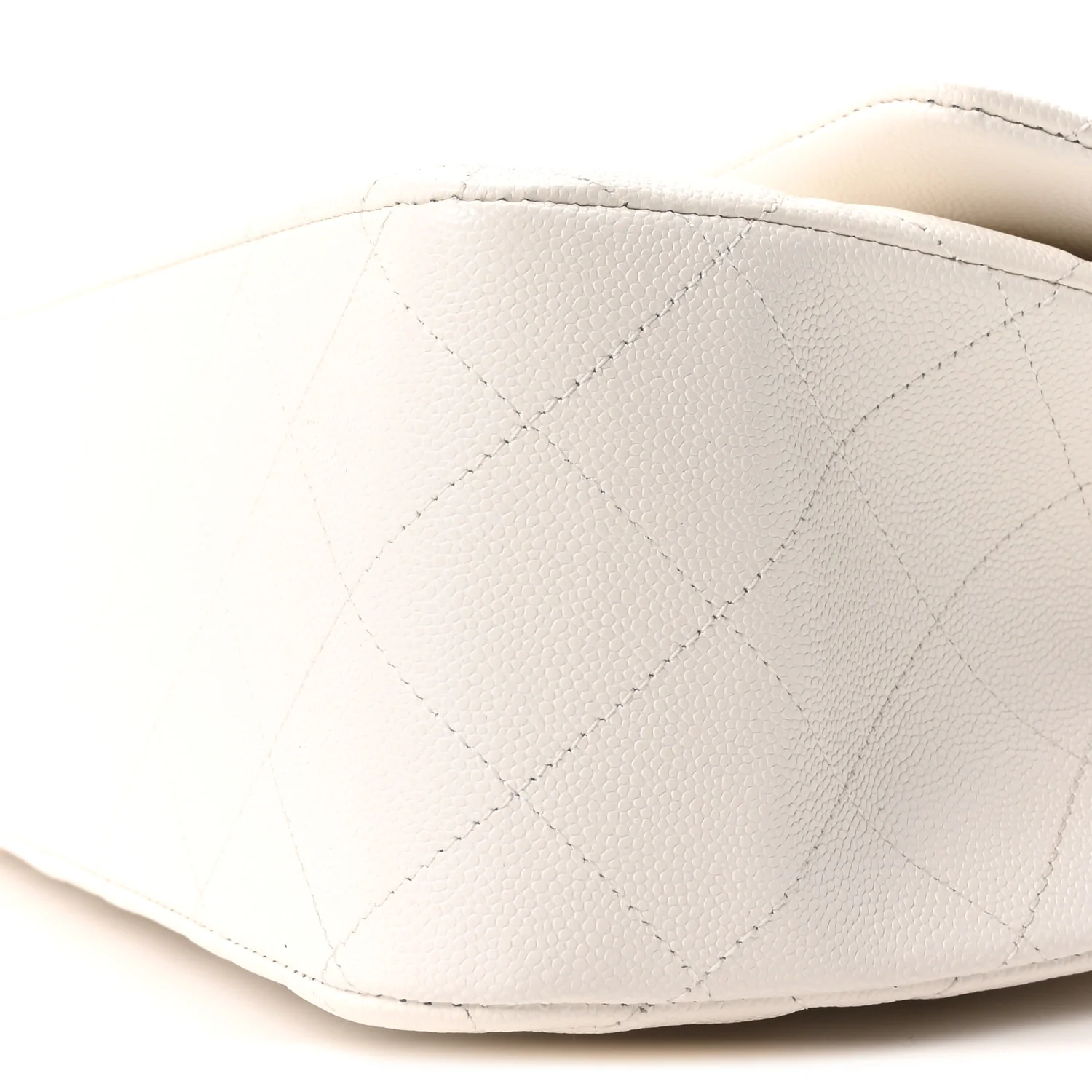 Caviar Quilted Jumbo Double Flap White - Image 10