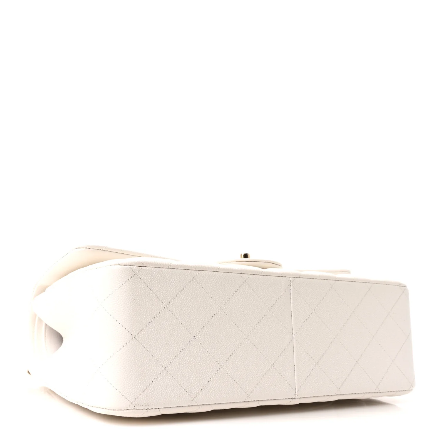 Caviar Quilted Jumbo Double Flap White - Image 4