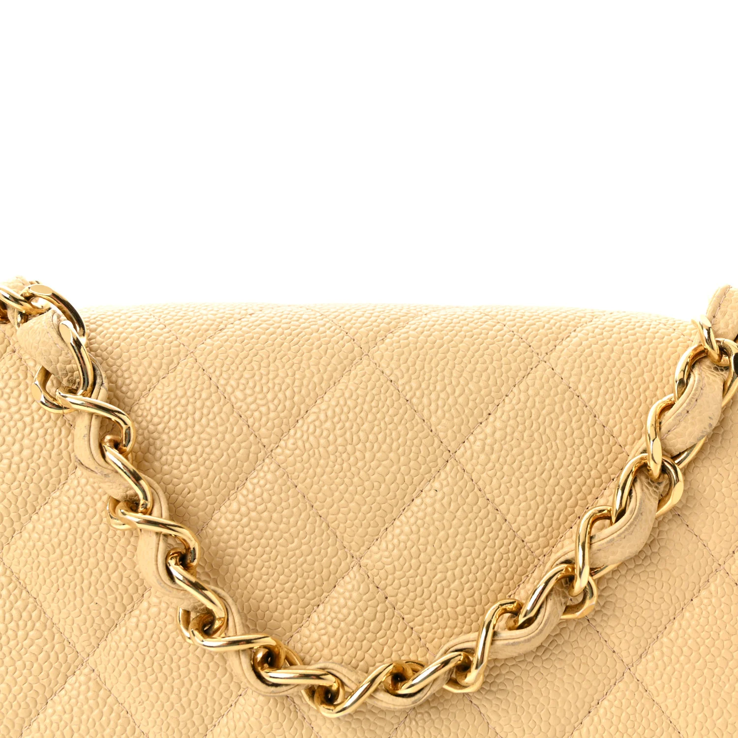 Caviar Quilted Jumbo Single Flap Beige - Image 8