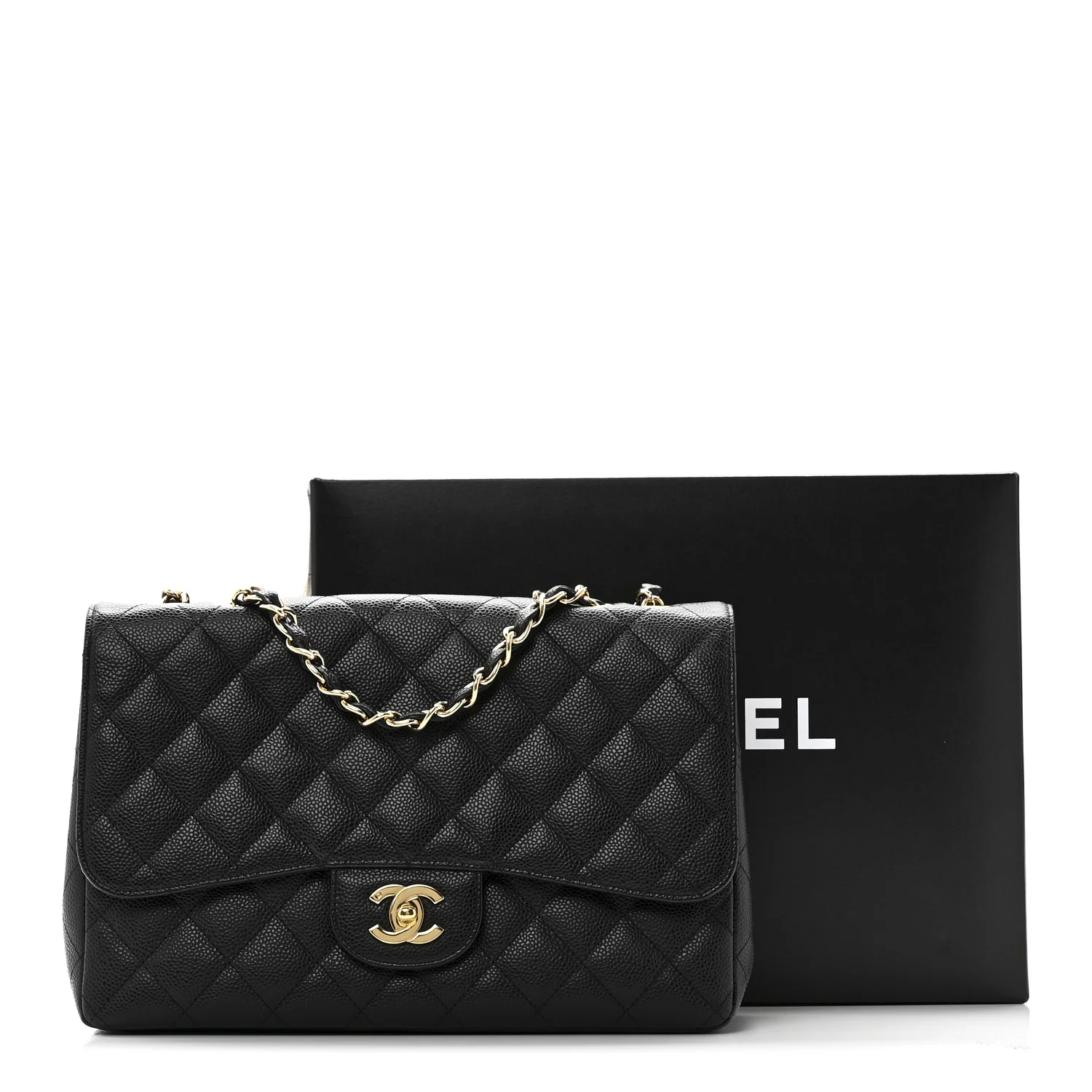 Caviar Quilted Jumbo Single Flap Black - Image 11