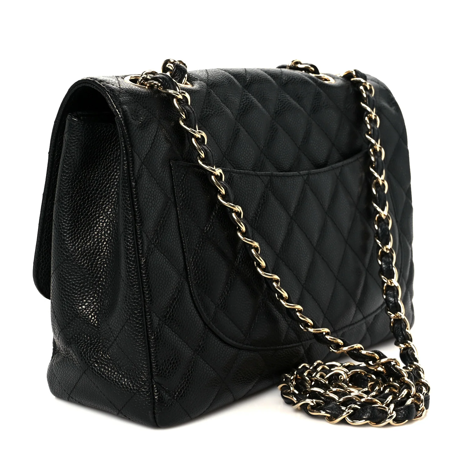 Caviar Quilted Jumbo Single Flap Black - Image 3