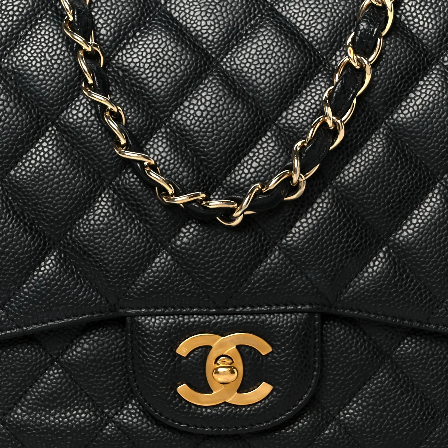 Caviar Quilted Jumbo Single Flap Black - Image 9