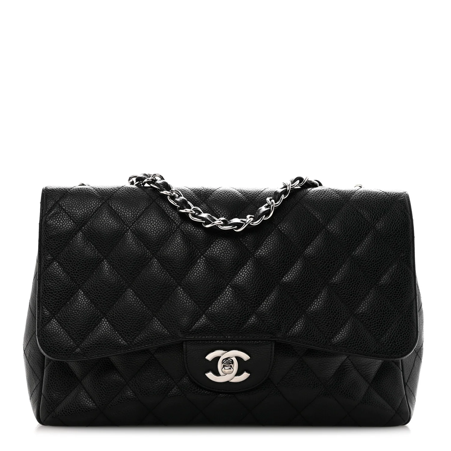 Caviar Quilted Jumbo Single Flap Black