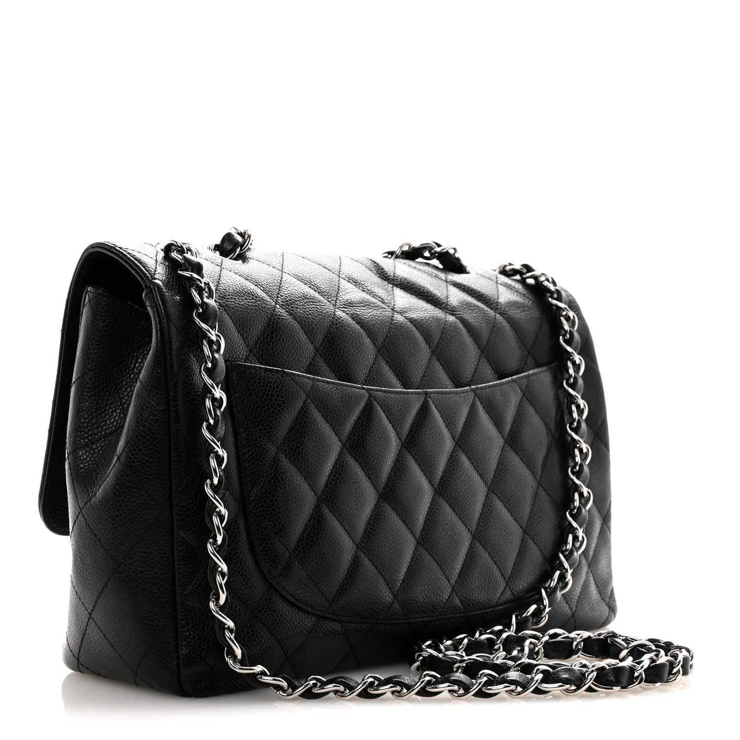 Caviar Quilted Jumbo Single Flap Black - Image 3