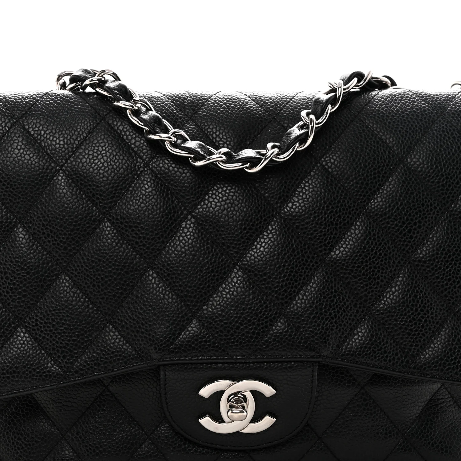 Caviar Quilted Jumbo Single Flap Black - Image 8
