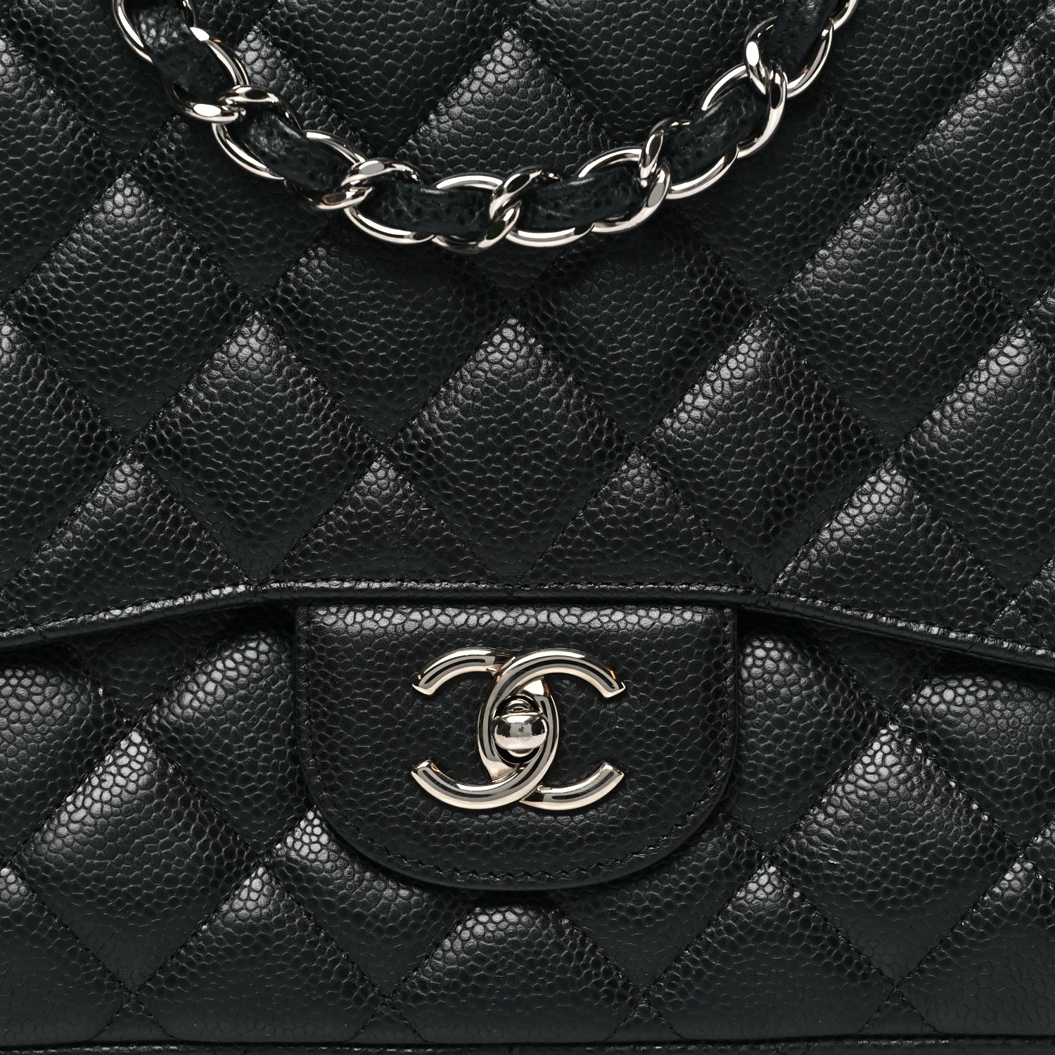 Caviar Quilted Jumbo Single Flap Black - Image 8