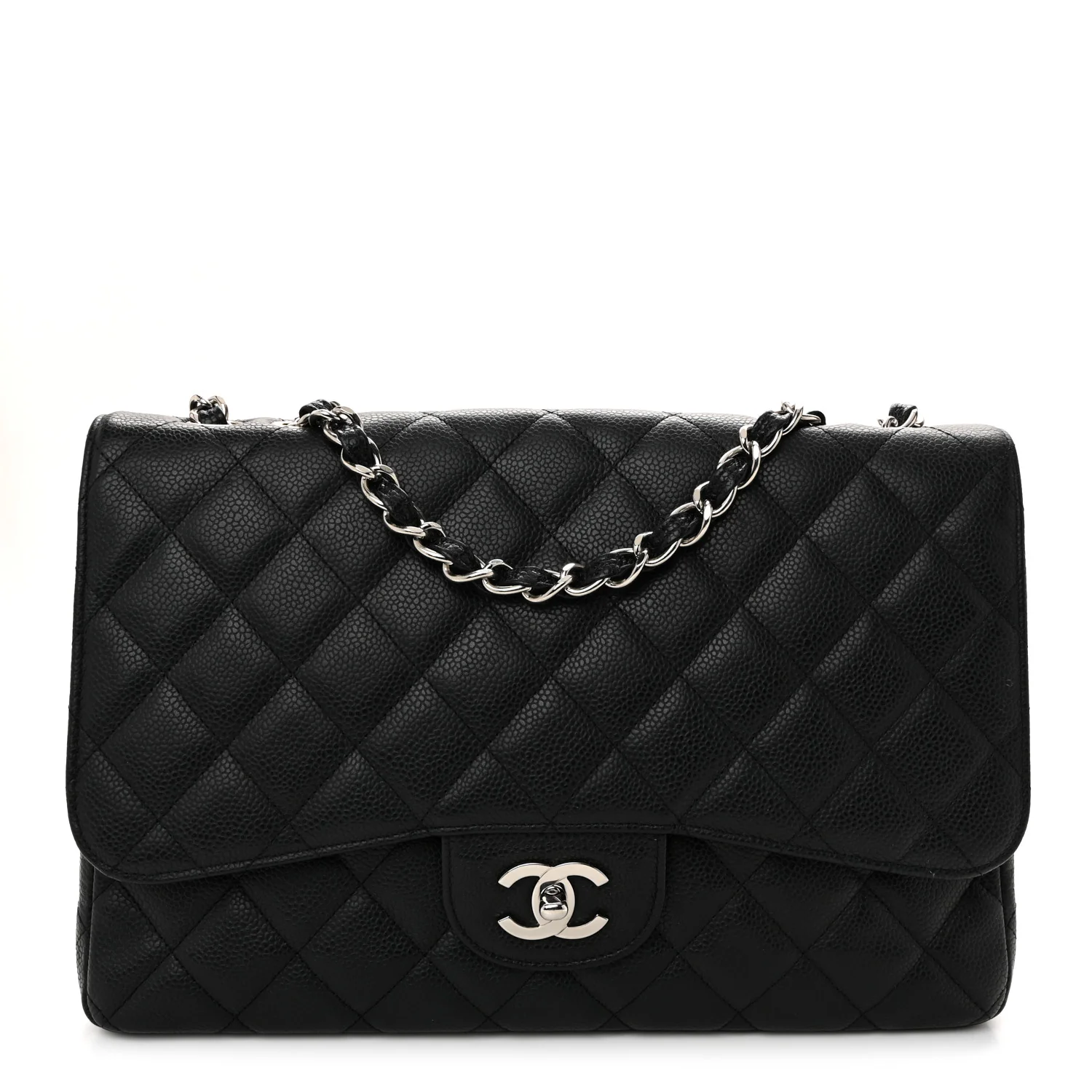 Caviar Quilted Jumbo Single Flap Black