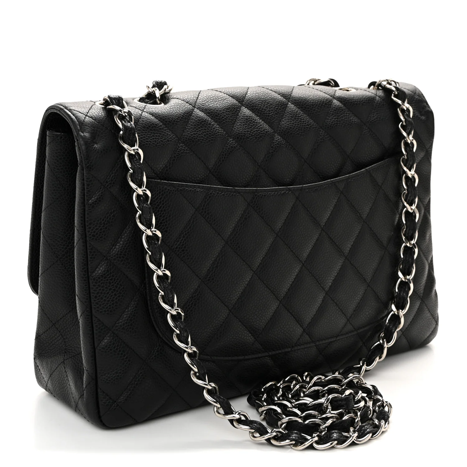 Caviar Quilted Jumbo Single Flap Black - Image 3