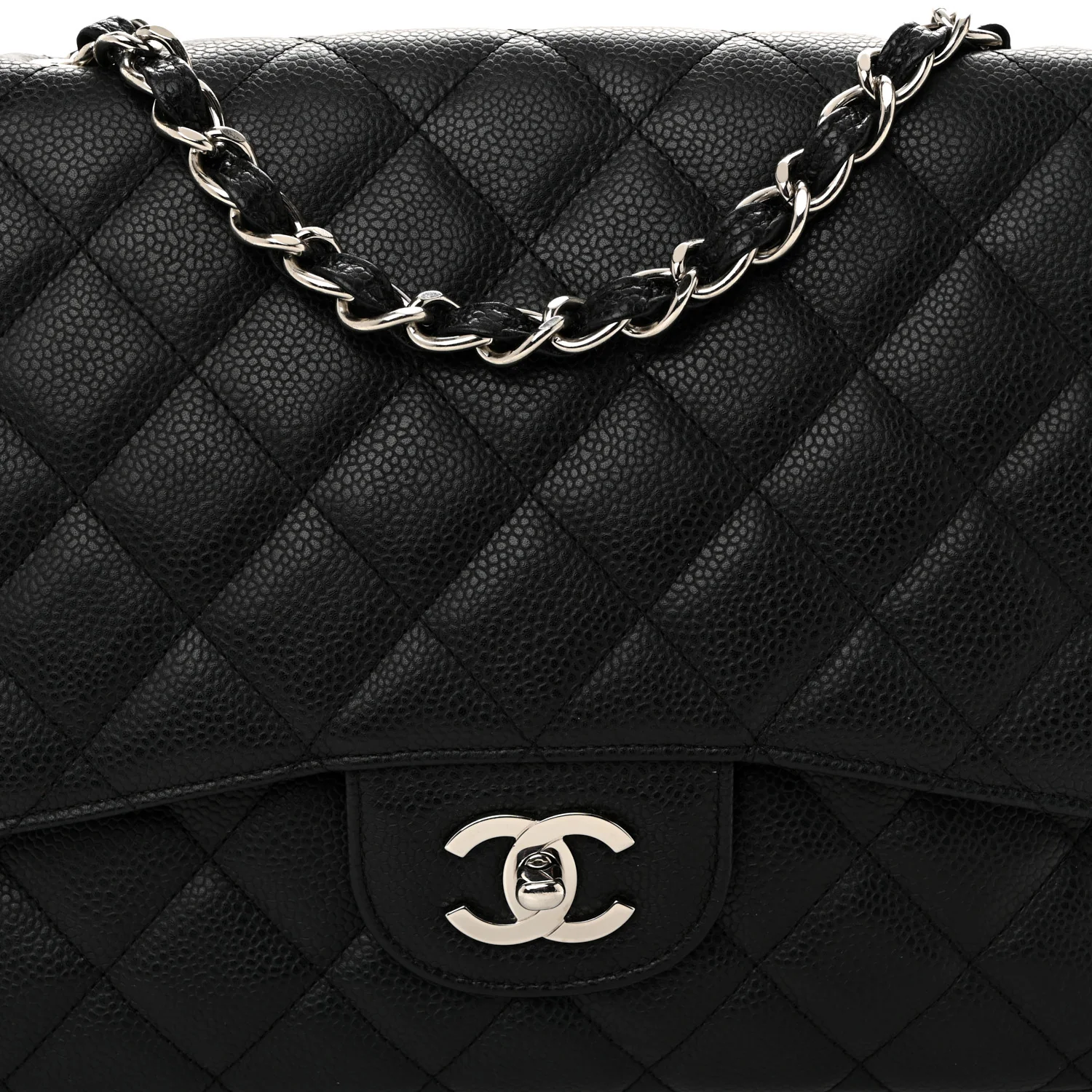 Caviar Quilted Jumbo Single Flap Black - Image 8
