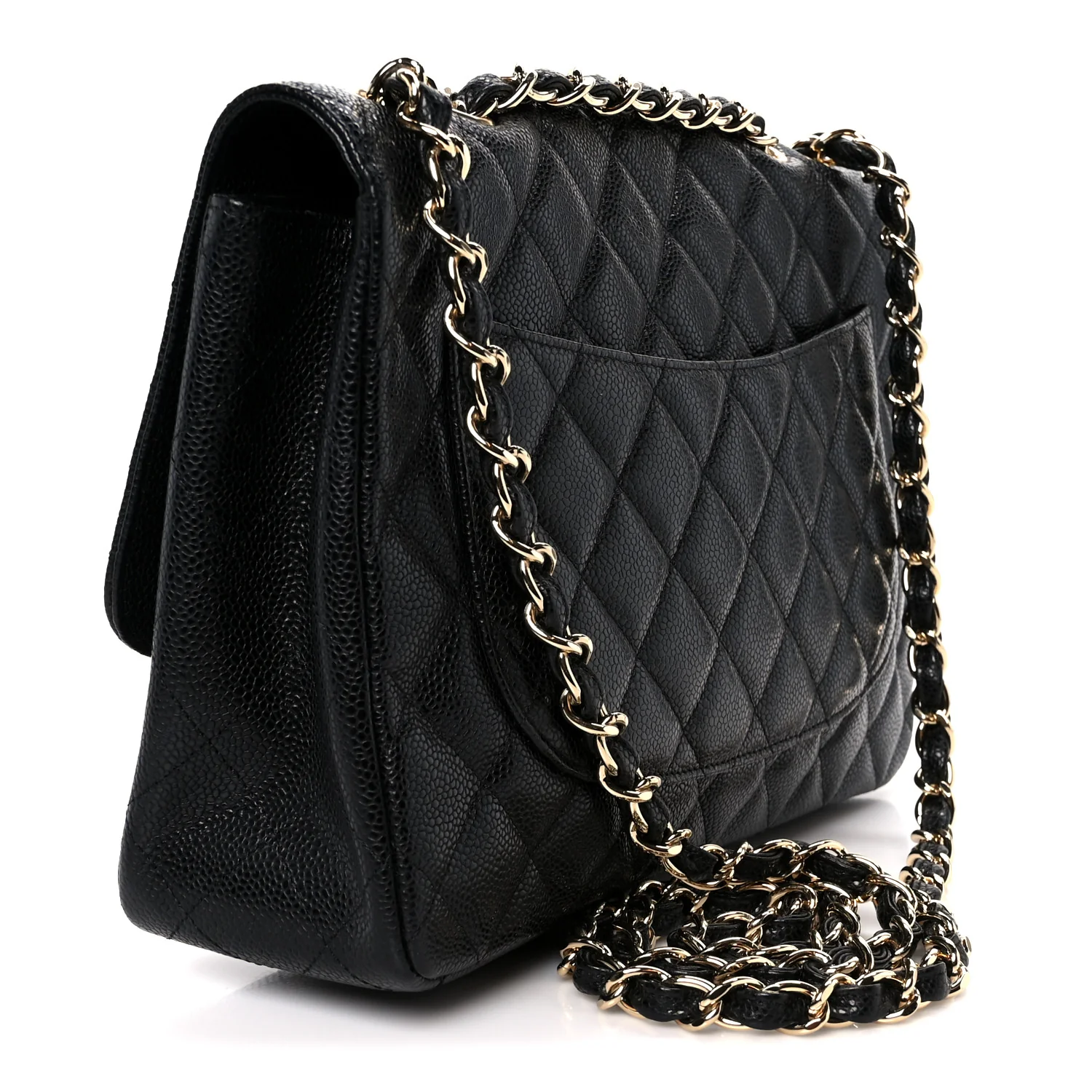 Caviar Quilted Jumbo Single Flap Black - Image 3
