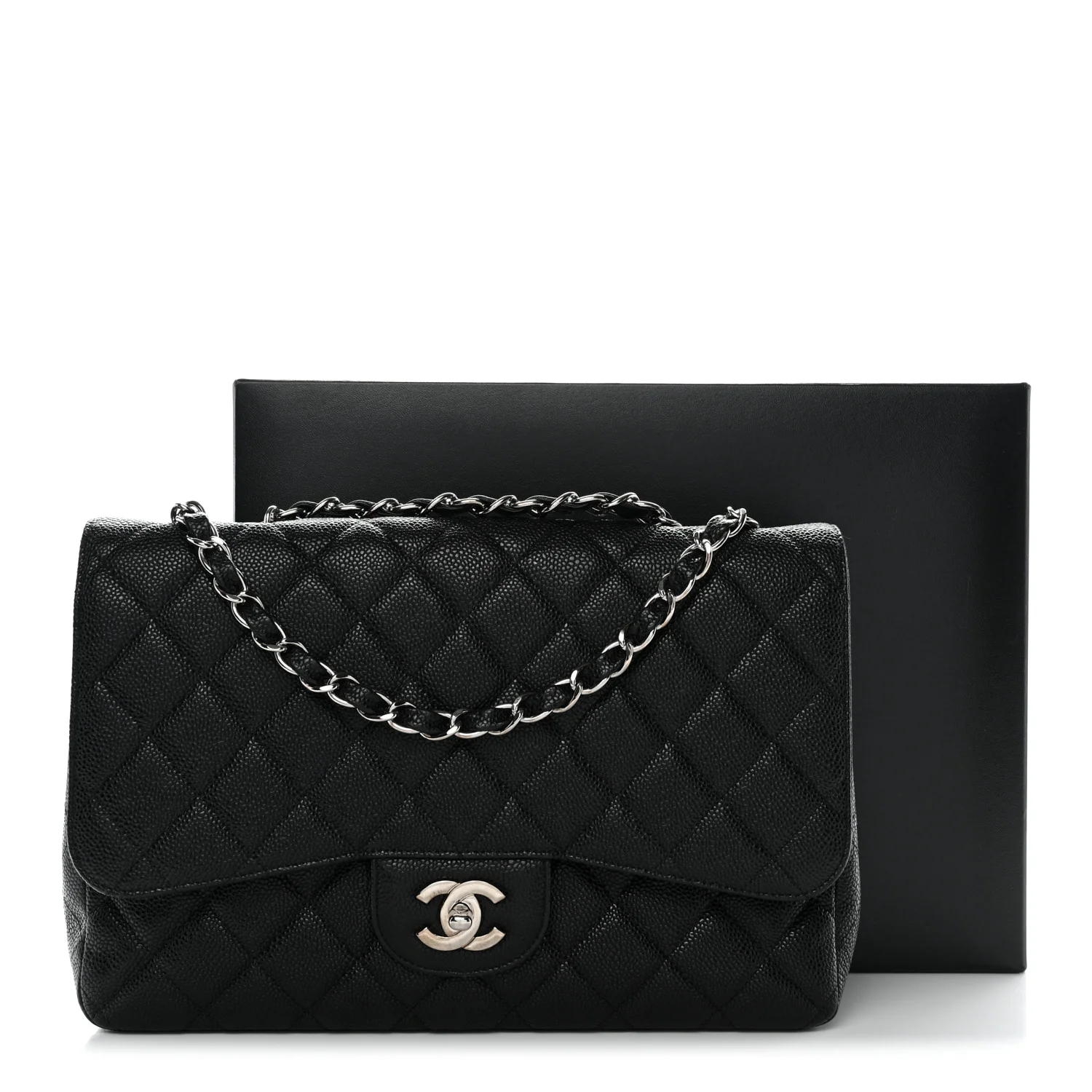 Caviar Quilted Jumbo Single Flap Black - Image 29