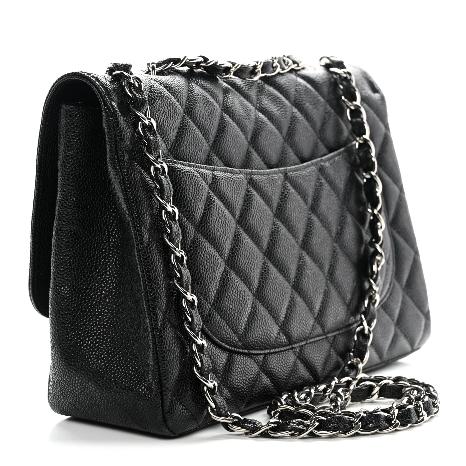 Caviar Quilted Jumbo Single Flap Black - Image 6