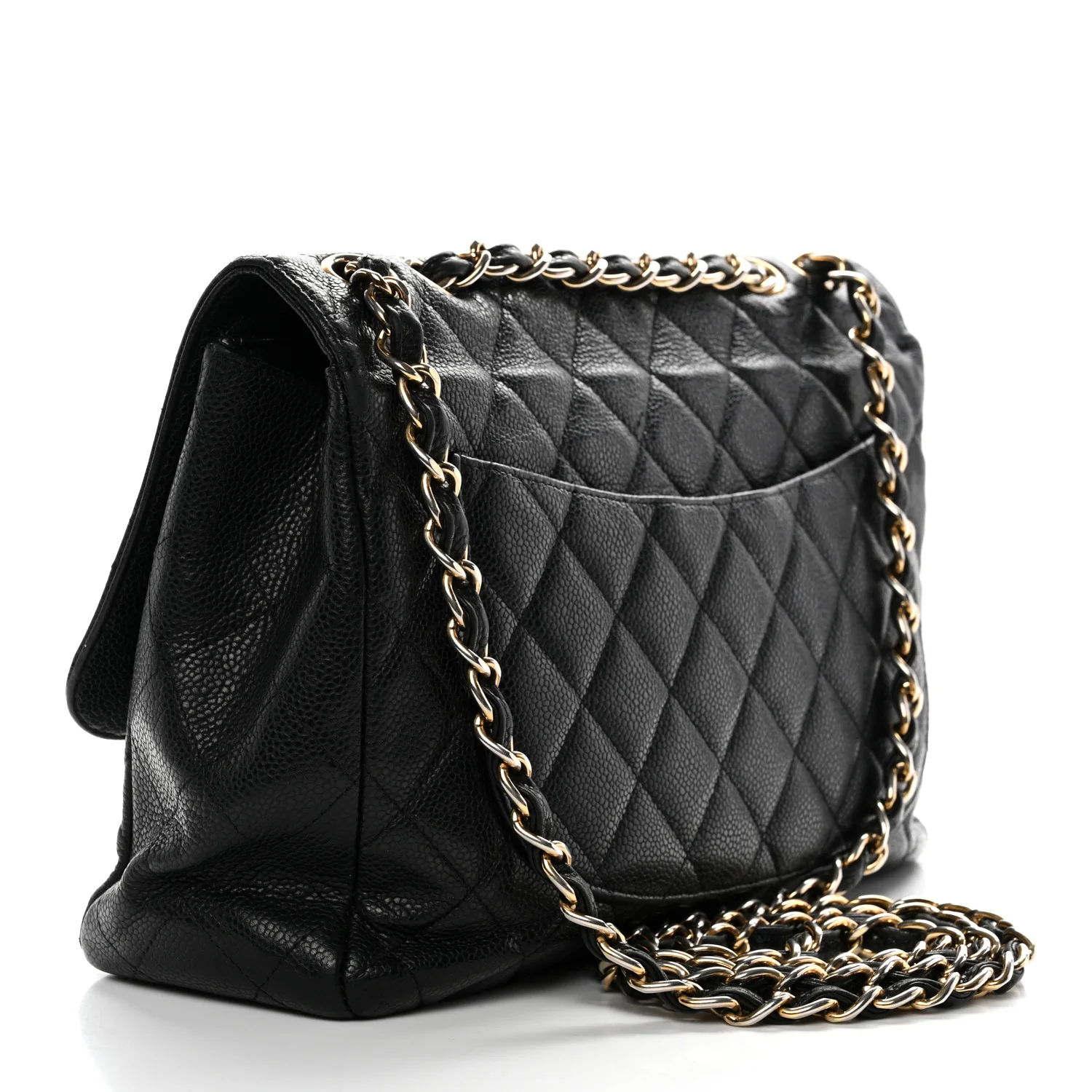 Caviar Quilted Jumbo Single Flap Black - Image 3