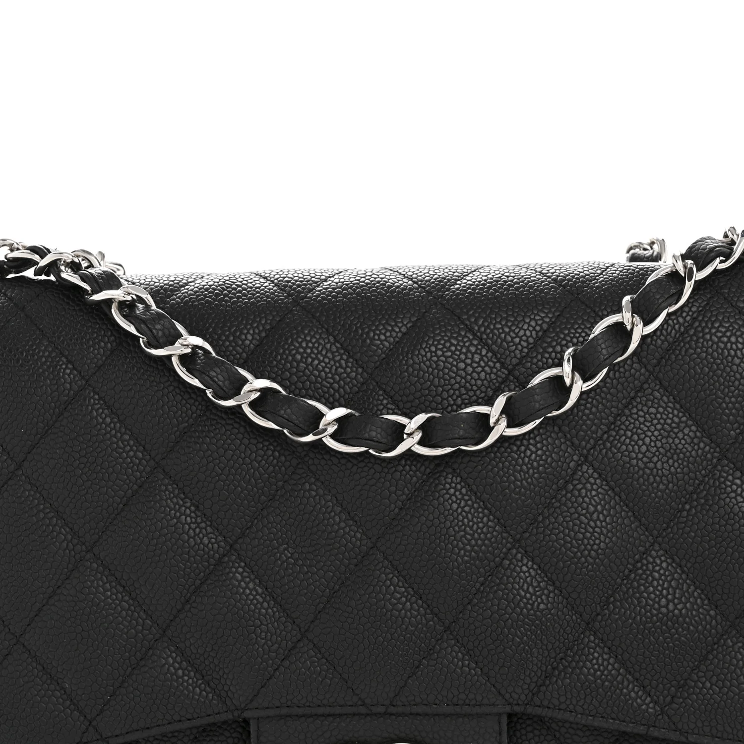 Caviar Quilted Jumbo Single Flap Black - Image 8