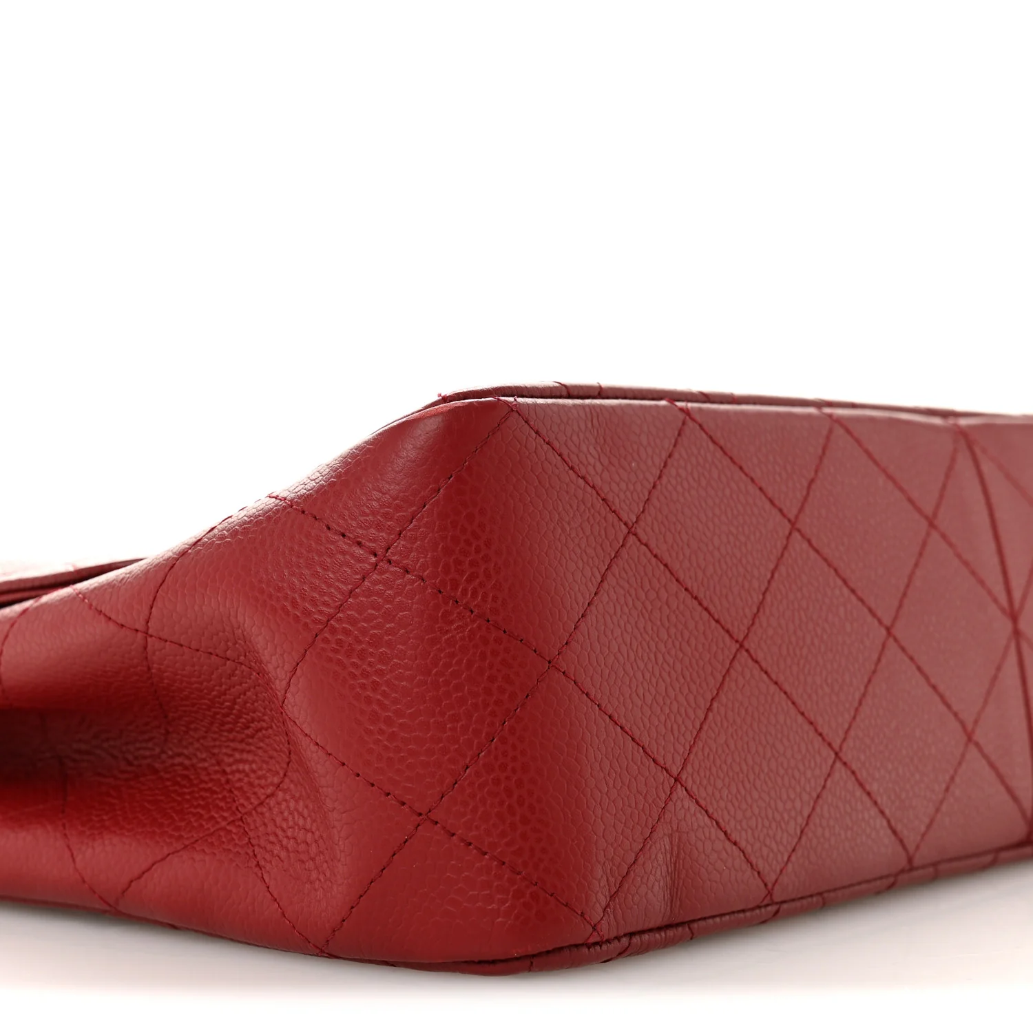 Caviar Quilted Jumbo Single Flap Dark Red - Image 9