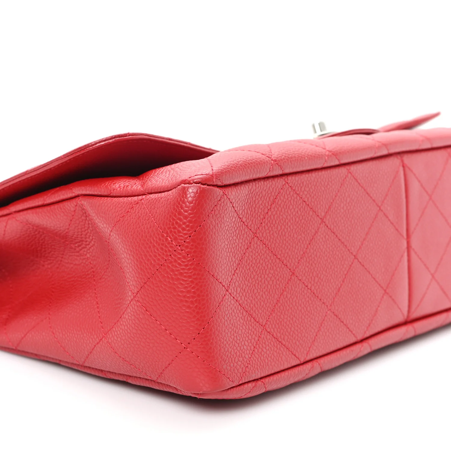 Caviar Quilted Jumbo Single Flap Red - Image 9