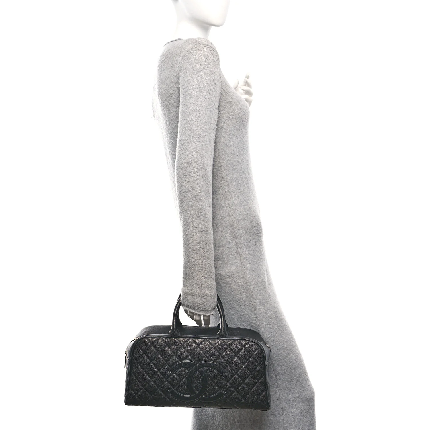 Caviar Quilted Large Bowler Black - Image 2