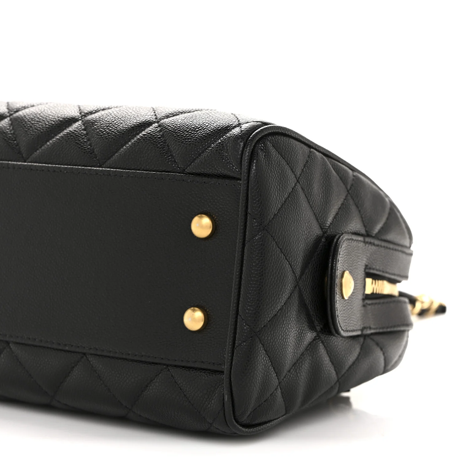 Caviar Quilted Large Bowling Bag Black - Image 10
