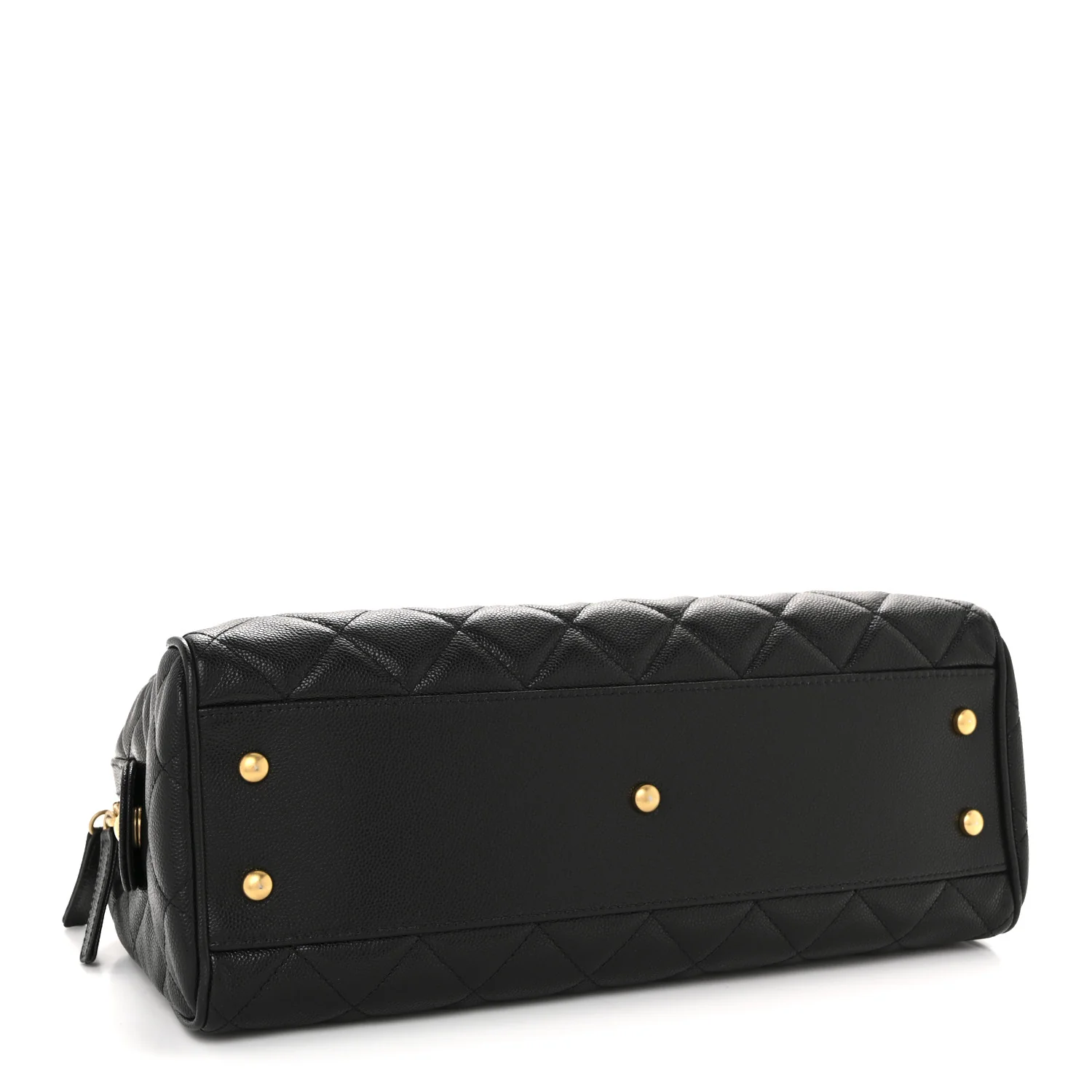 Caviar Quilted Large Bowling Bag Black - Image 4