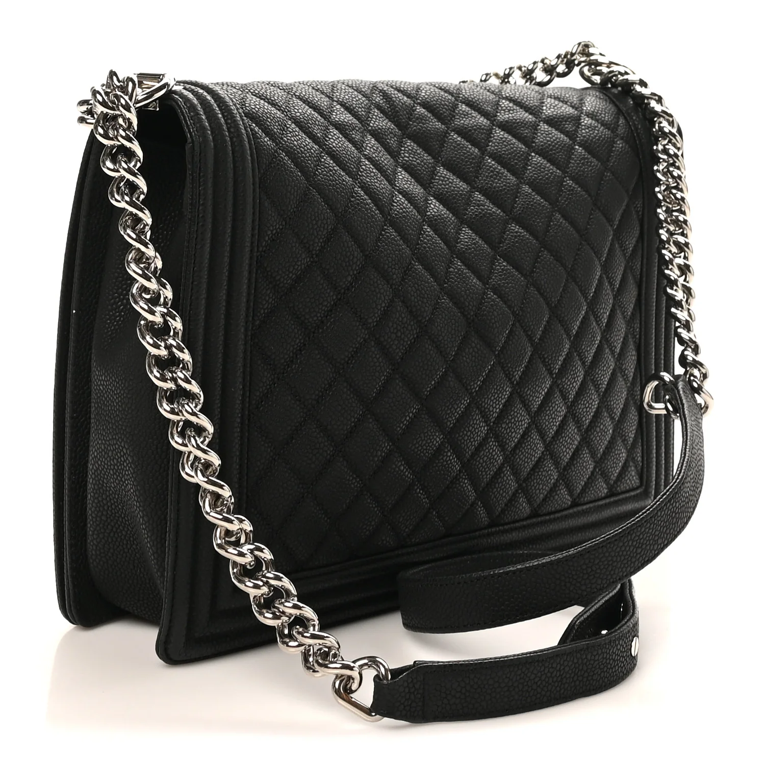 Caviar Quilted Large Boy Flap Black - Image 3