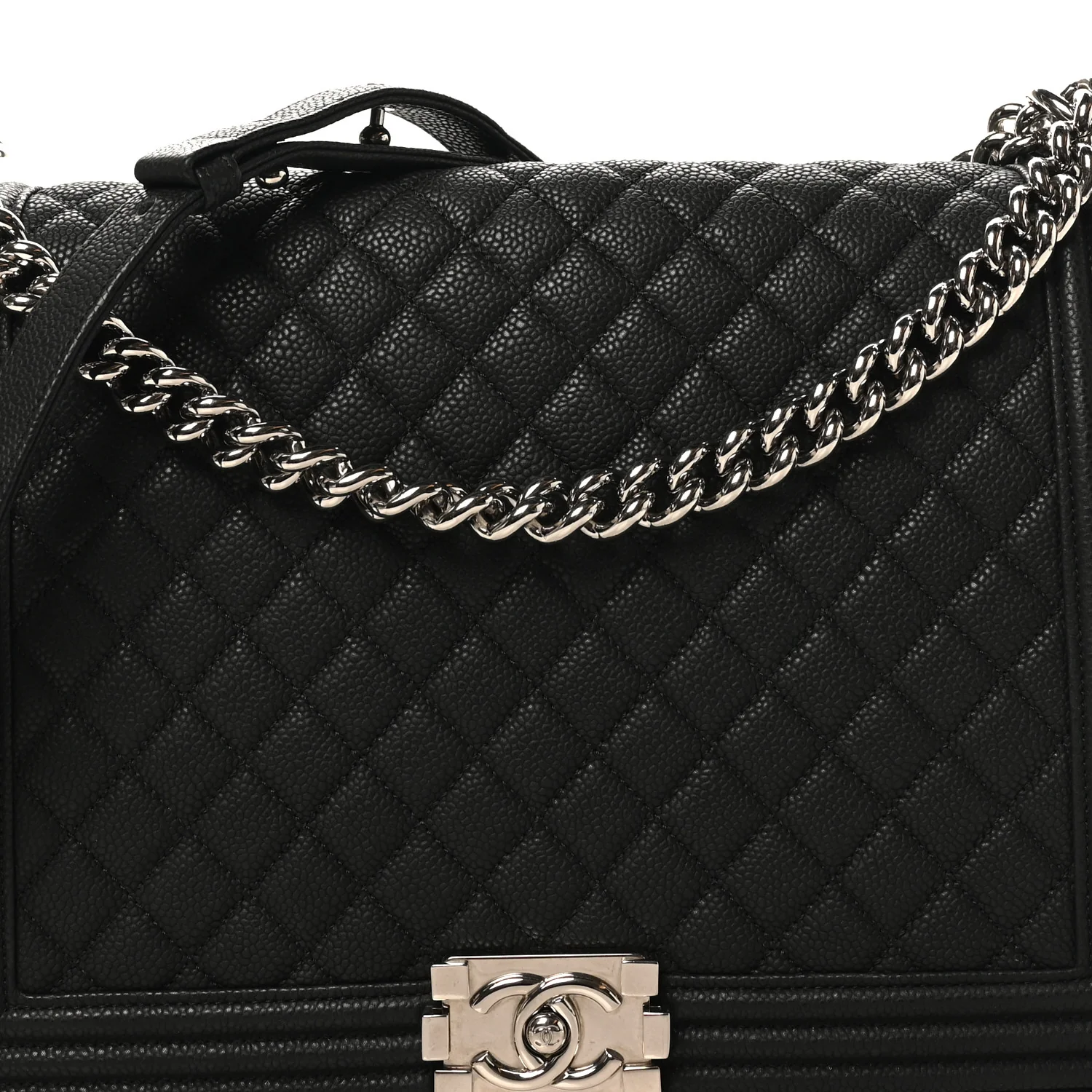 Caviar Quilted Large Boy Flap Black - Image 8