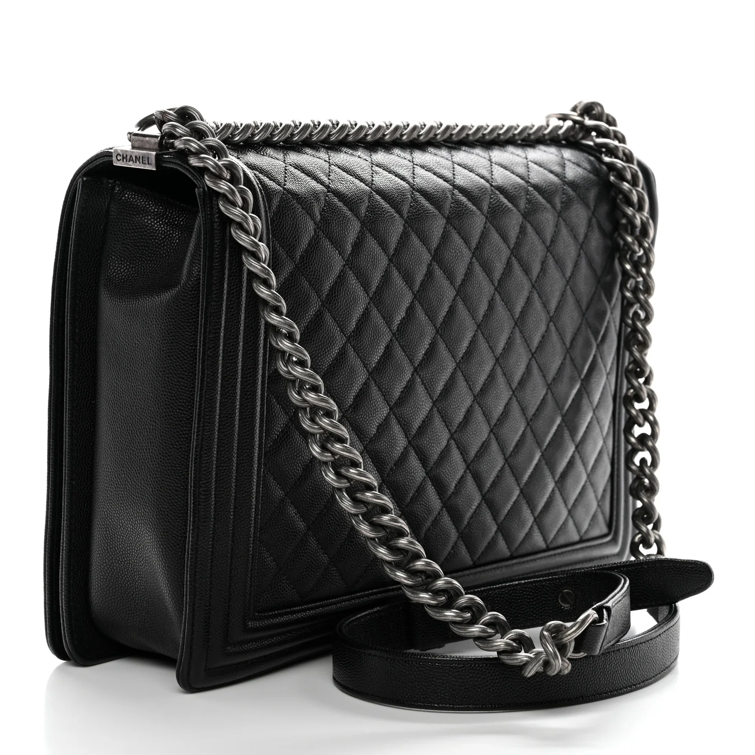 Caviar Quilted Large Boy Flap Black - Image 3
