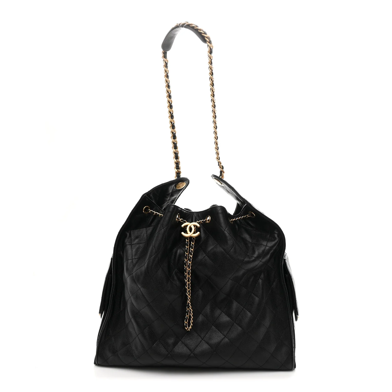 Caviar Quilted Large Chanel 25 Handbag Black