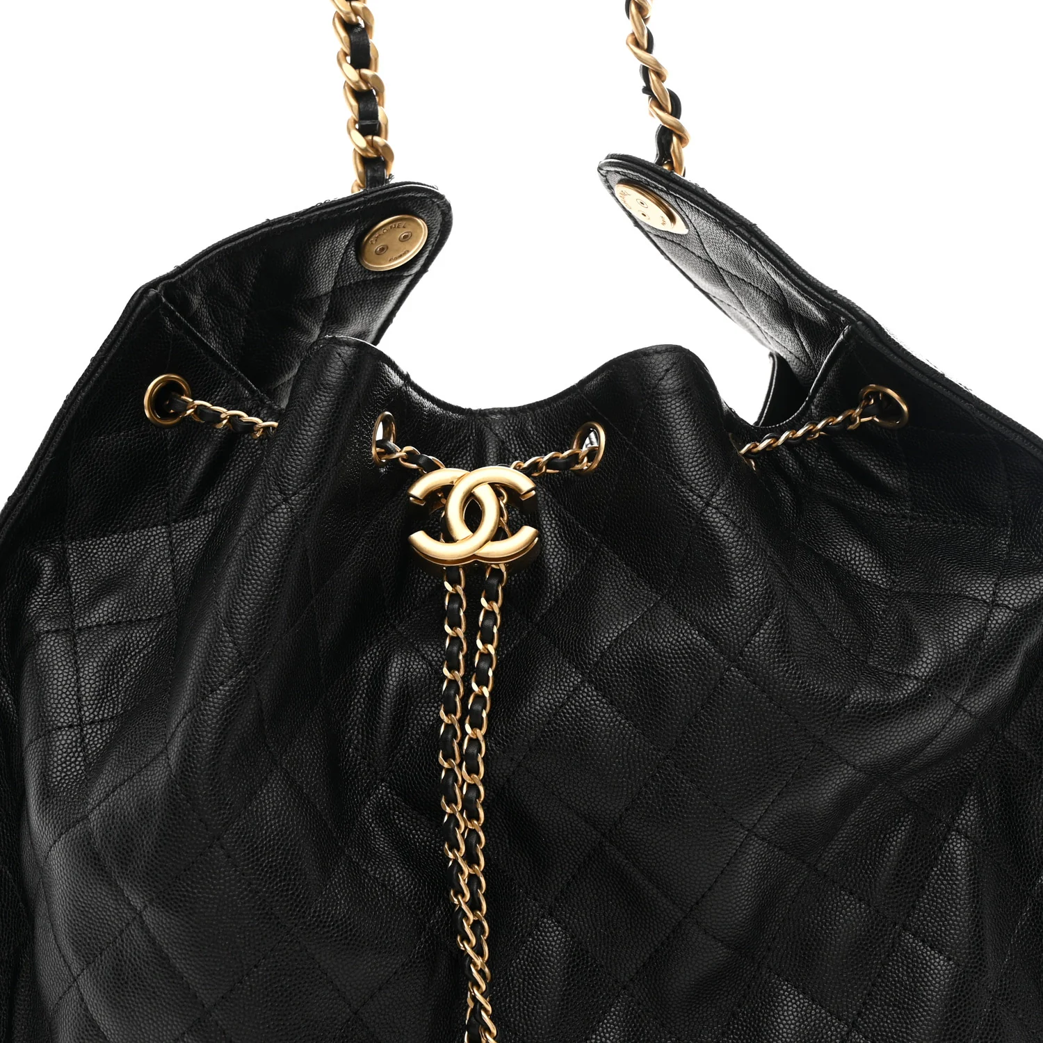 Caviar Quilted Large Chanel 25 Handbag Black - Image 10