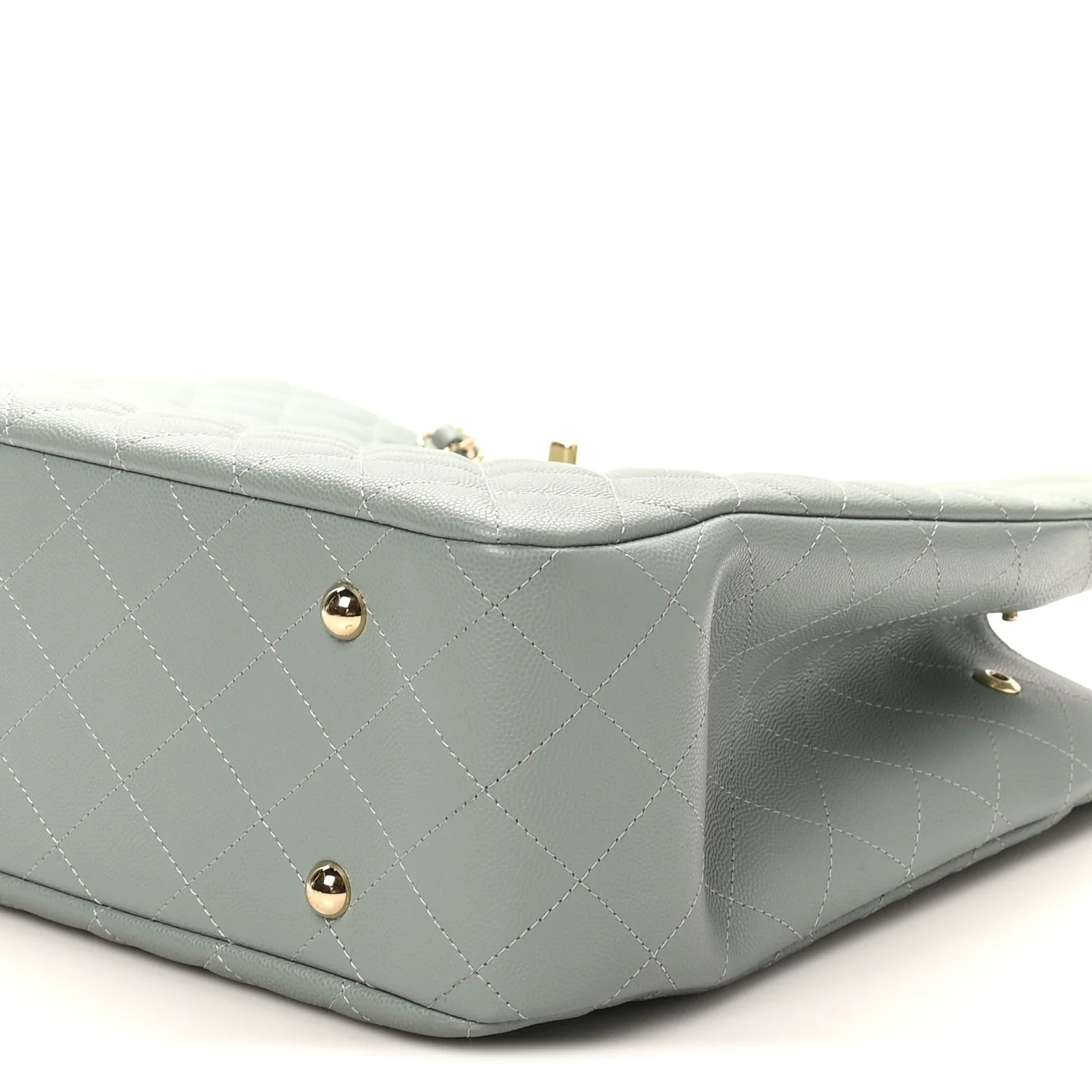 Caviar Quilted Large Classic Shopping Tote Light Green - Image 10