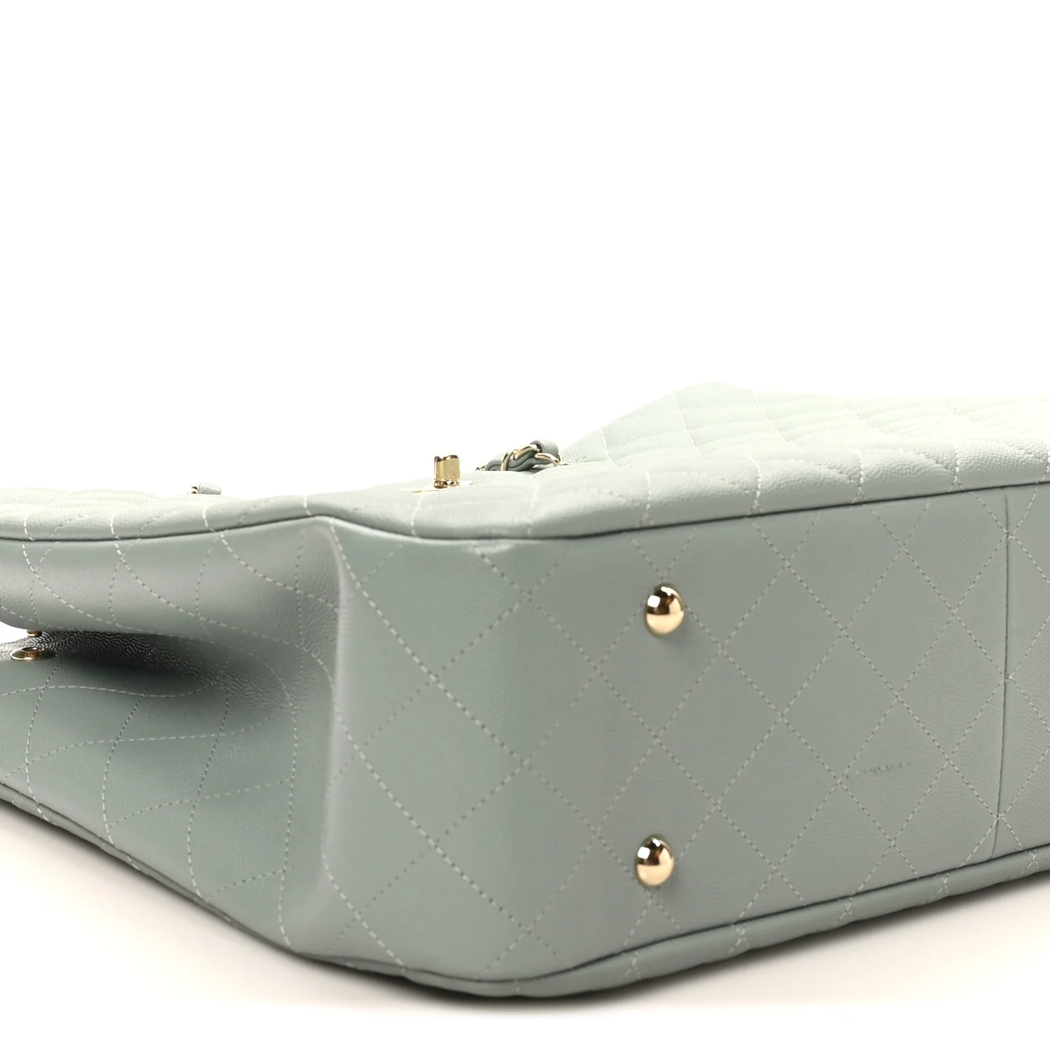 Caviar Quilted Large Classic Shopping Tote Light Green - Image 9