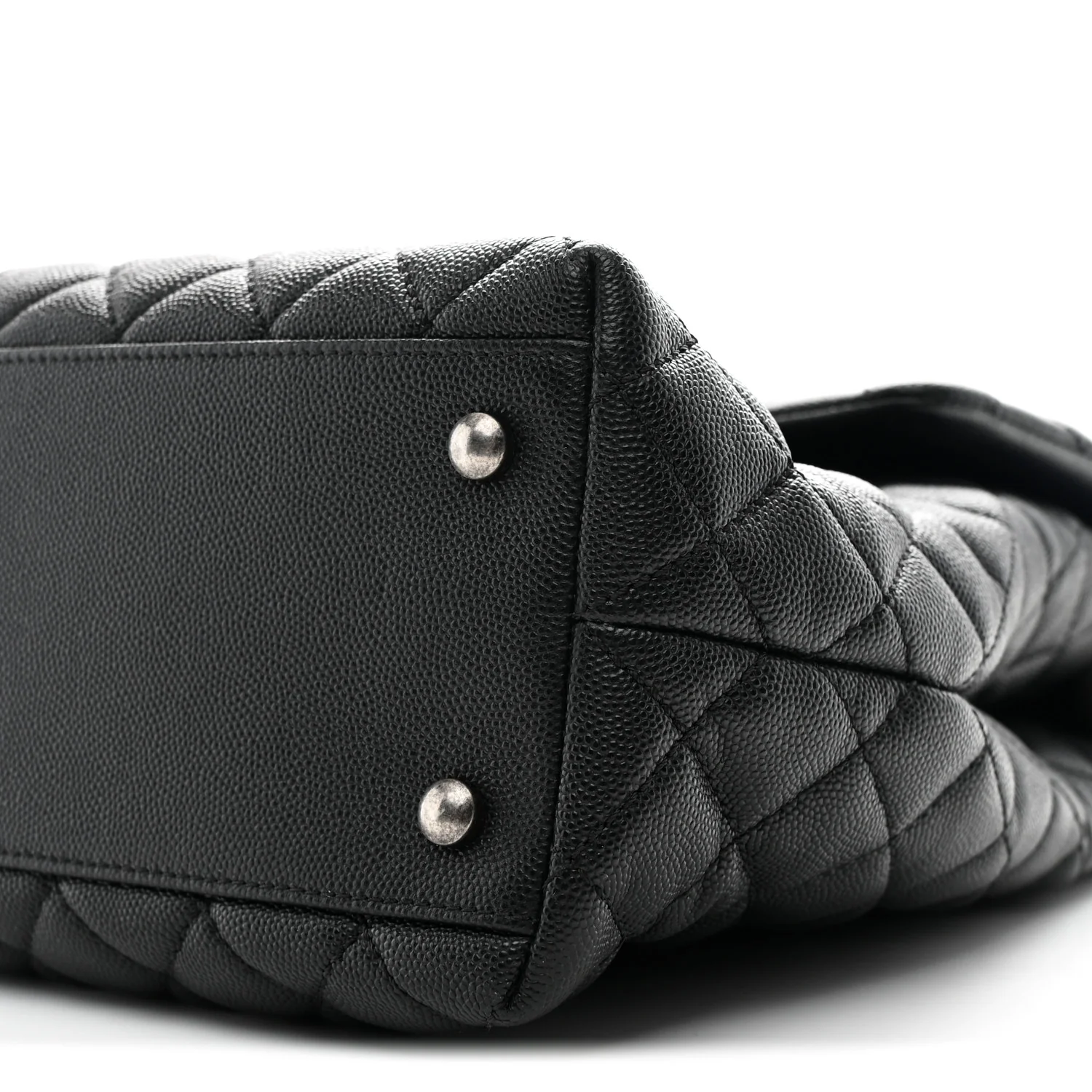 Caviar Quilted Large Coco Handle Flap Black - Image 11
