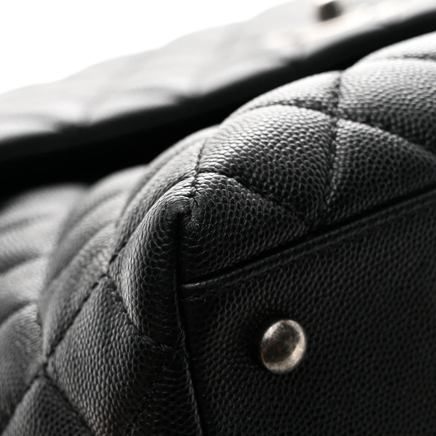 Caviar Quilted Large Coco Handle Flap Black - Image 12